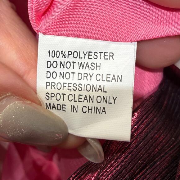 NWT Mac Duggal 30758 Rose Metallic Keyhole Long Sleeve Pleated Maxi Dress Sz XS - Picture 12 of 15